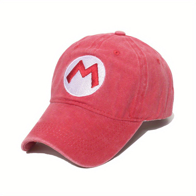 L Embroidery Baseball Cap Solid Washed Dad Hats