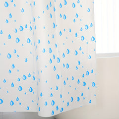 Small Fresh Waterproof Bathroom Shower Curtain - Water Drop Pattern