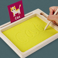 Wooden Sand Drawing Board - Early Learning Toy for Alphabet & Number Recognition