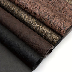 Bump Textured Faux Leather Roll Swirls Pattern - 29.97x139
