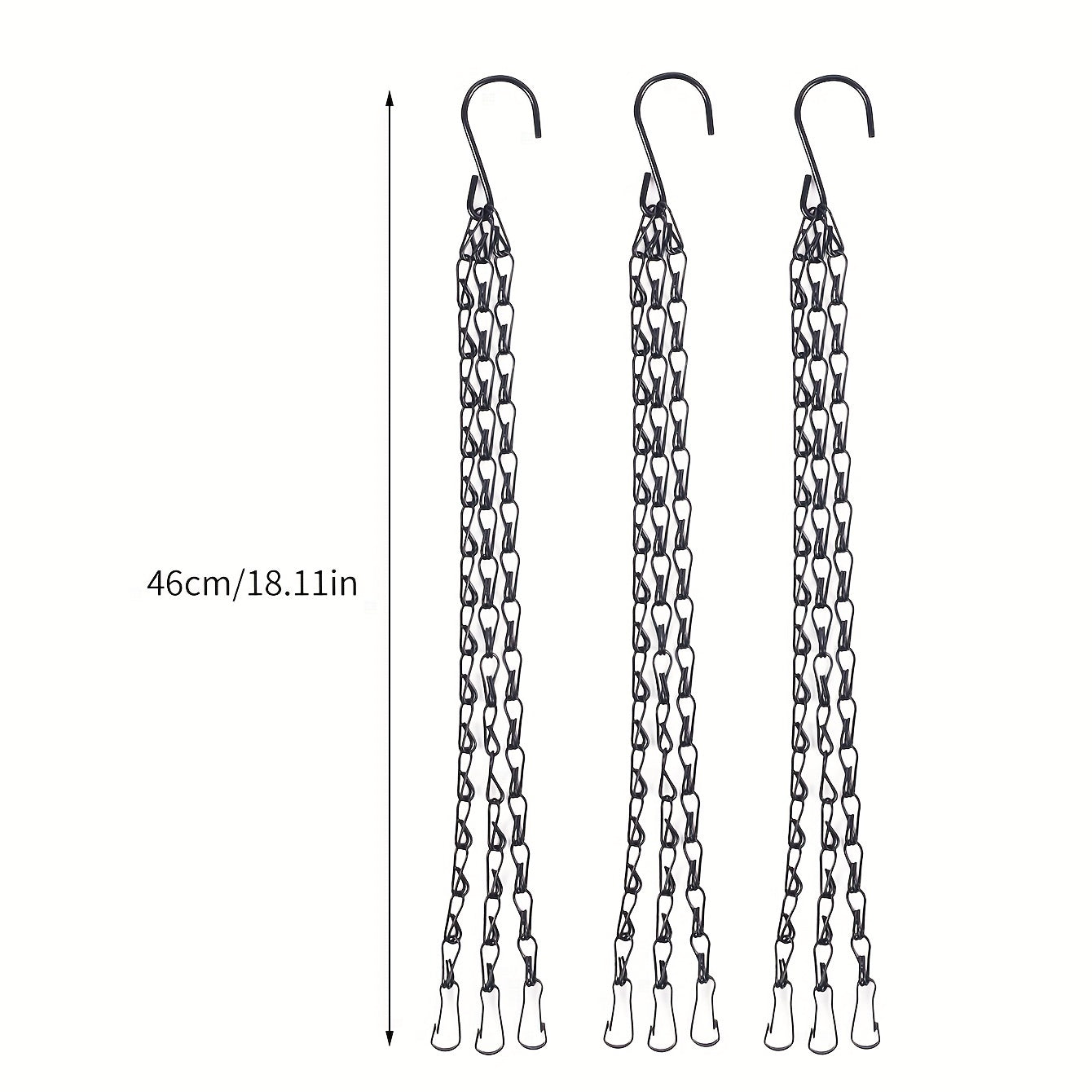 3 4pcs Hanging Baskets Chains 35 56 Cm 3 Leads Hanging Chains Flower Pot Hanger