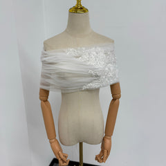 Royal Bridal Off Shoulder Wedding Veil Shawl Lightweight Tulle Ivory