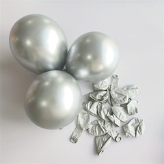 20pcs 10 Inch Metallic Balloon Chrome Latex with Ribbon for Birthday Engagement
