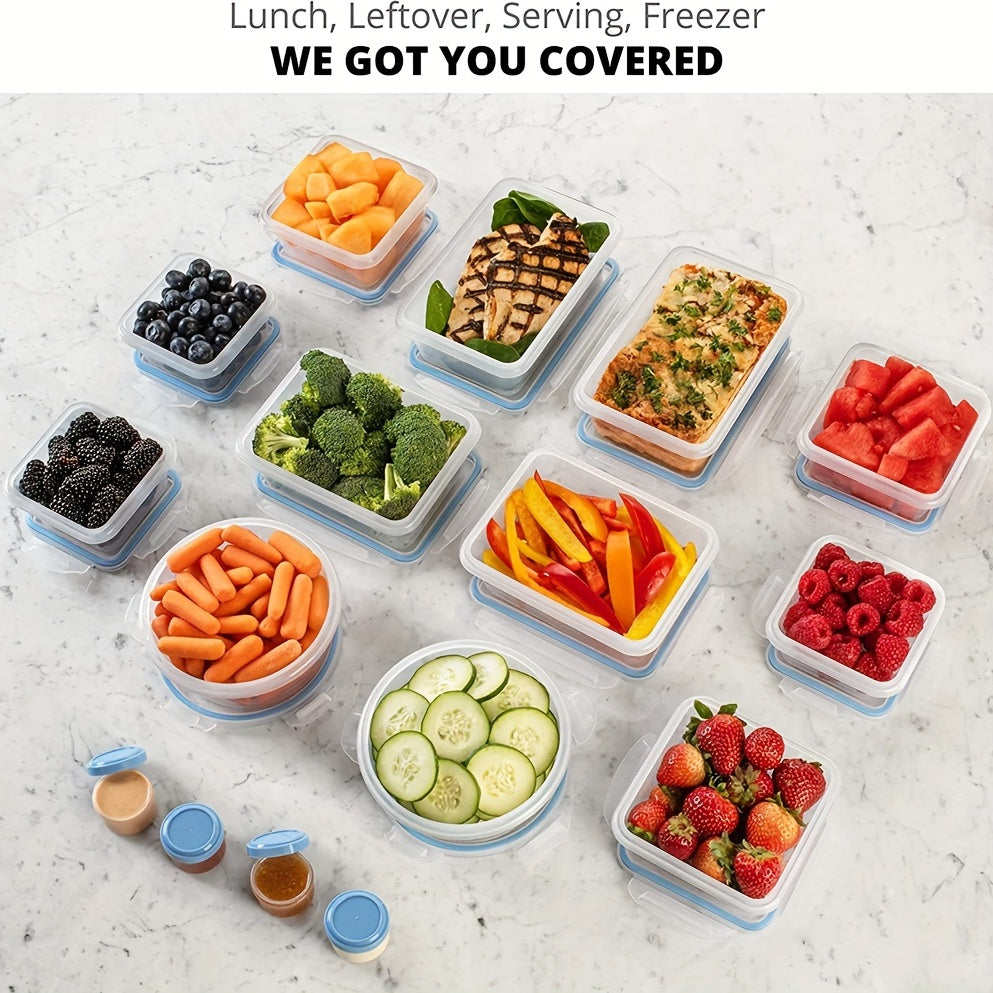 24pcs Refrigerator Storage Plastic Box Lunch Bento Box BPA Food Pantry Organizer
