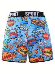  Pop Art Print Y2K Shorts for Women