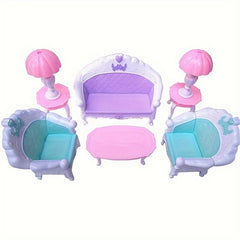 QSMARTOY European Style Sofa and Armchair Combo for Dollhouse