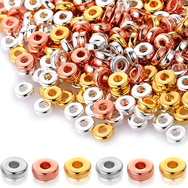 100 Pcs 6mm Flat Round CCB Spacer Beads for DIY Jewelry Making