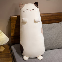 Long Legged Calico Cat Plush Pillow