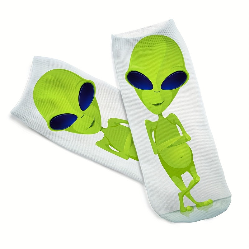5 Pairs Alien Print Socks Low Cut Women's Stockings