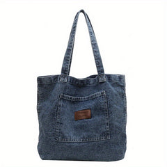 Vintage Denim Shoulder Bag Large Capacity Tote