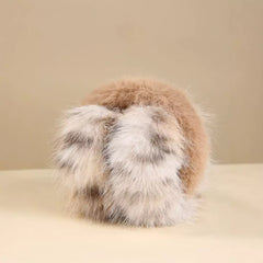 Women's Leopard Print Winter Ear Muffs Soft Plush Lining Adjustable Fit