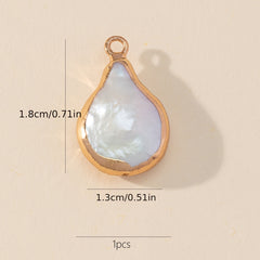 DIY Baroque Golden Trim Single Hanging Pearl 1pc Hand Craft