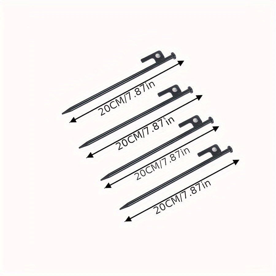 4pcs Steel Tent Nails Heavy Duty Awning Stakes - Outdoor Hiking Gardening Canopy
