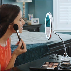 LED Flexible Makeup Mirror 10x Magnifying Mirror With Light