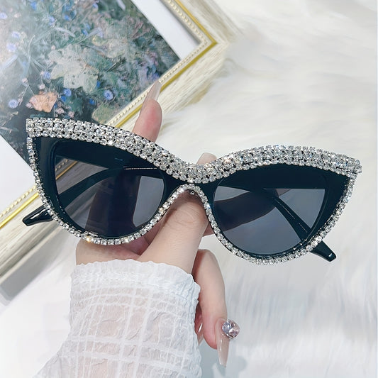Sparkling Rhinestone Cat Eye Sunglasses UV400