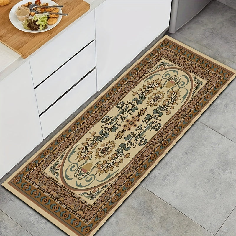 Abstract Flower Kitchen Mat Retro Style Home Decor