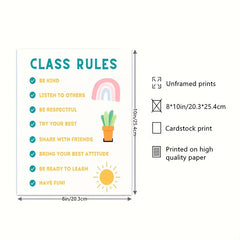 Class Rules Poster School Classroom Teacher Printables Decor