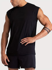 Men's Solid Tank Top Quick Dry Stretch Sleeveless Shirt