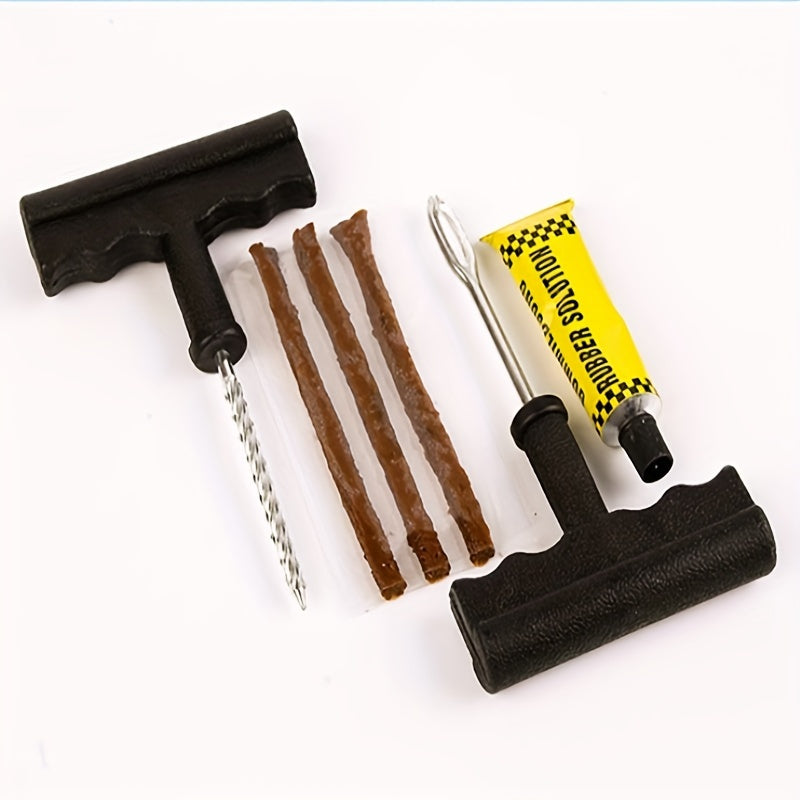 28pcs Tire Repair Tool Set For Tubeless Tyre Puncture Quick Repairing Kit