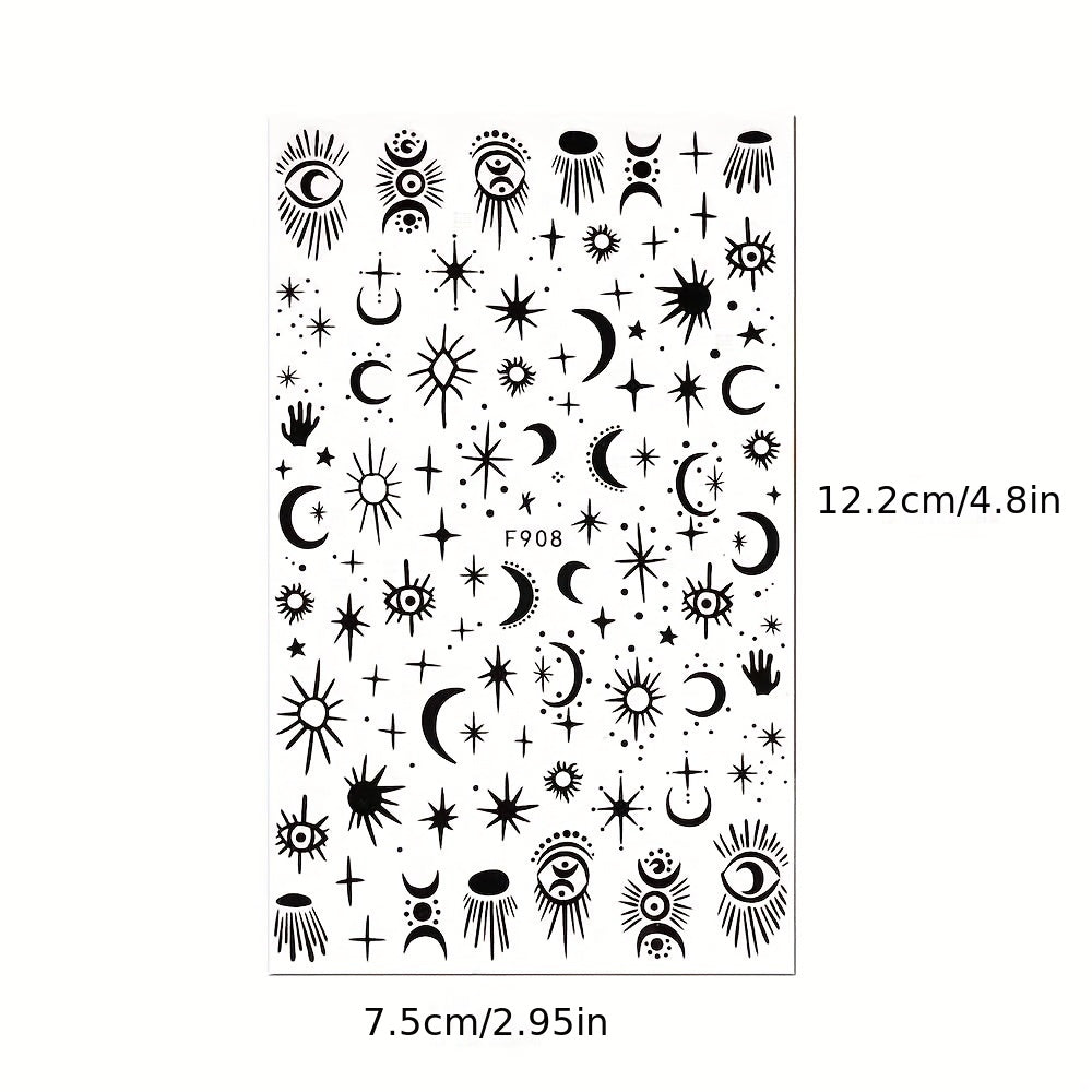 Evil Eye Nail Art Stickers Decals 3D Self Adhesive Witch Nail Decals