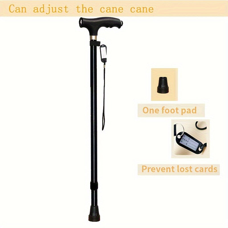 Lightweight Aluminum Walking Cane with Light for Camping