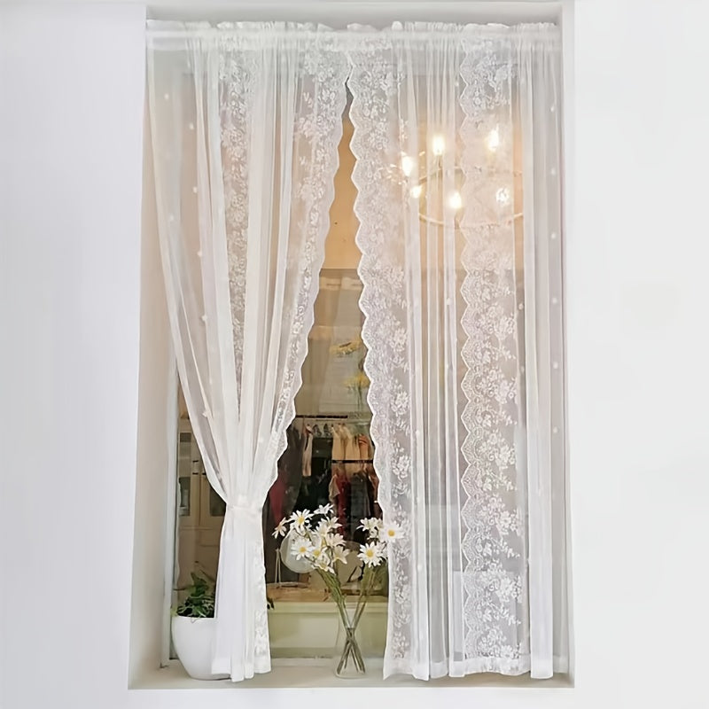 French Dream Lace Curtain Rod Pocket Curtain