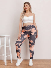  Women's Skull Print Tie Dye High Rise Skinny Trousers
