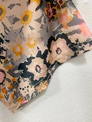  Floral Print Half Sleeve Round Neck Dress