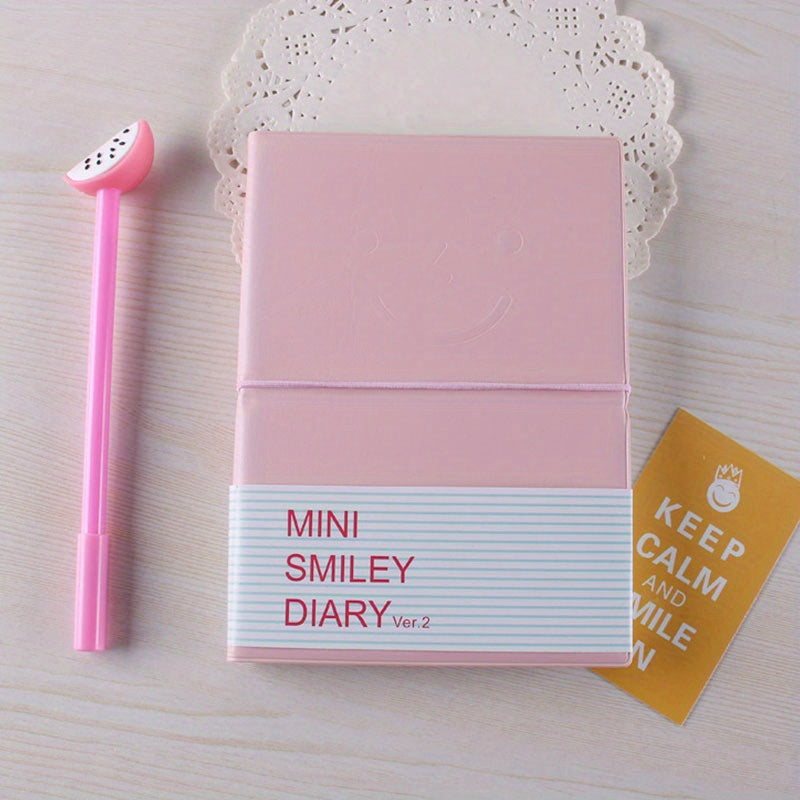 Mini Smiley Face Journal Set with PU Leather Case