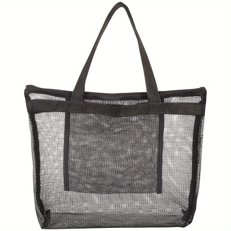 Quick Dry Mesh Shower Bag with Zipper and Inner Pouch