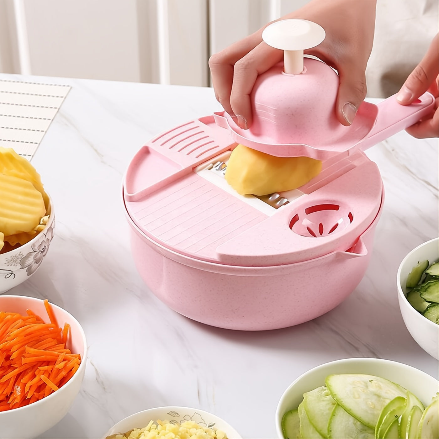 Cortador Multifuncional De Verduras 3/6 Cuchillas 11 Pulgadas