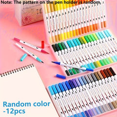 Dual Head Pen Bright Set for Painting Sketching - Ideal Christmas Gift
