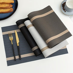 2pcs PVC Placemats Dining Table Mat Set Cup Wine Decor M