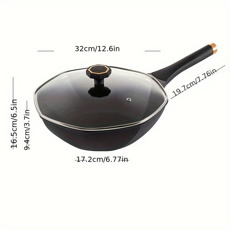 Nonstick Octagonal Frying Pan with Lid - Outdoor Cooking Supplies