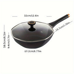 Nonstick Octagonal Frying Pan with Lid - Outdoor Cooking Supplies