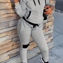  Colorblock Hoodie & Pants 2 Piece Set