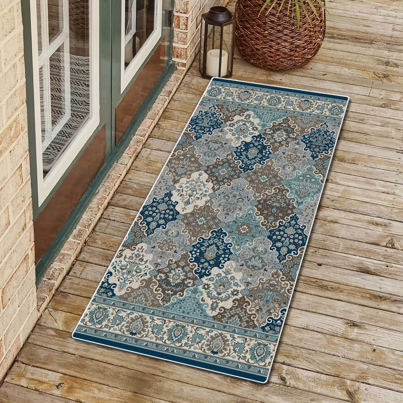 Vintage Boho Area Rugs Non Slip Low Pile Washable