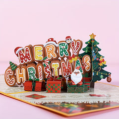 Pop Up Christmas Card Happy Year 3D Popup Greeting Card
