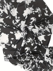  Floral Print Tie Front High Rise Wide Leg Pants