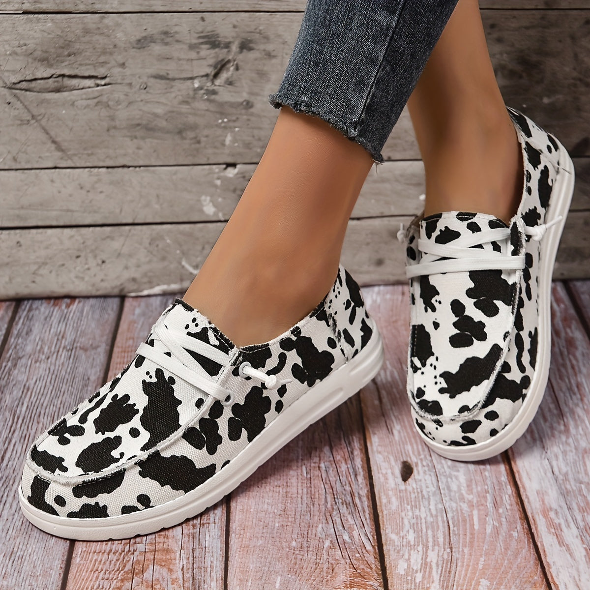 Women's Canvas Slip-On Shoes Low Top Flat Loafers