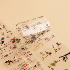 10 Pcs Chinese Characters Nail Foil Bamboo Leaf Art