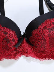 Lace Push Up Bra Breathable Bow Tie Lingerie