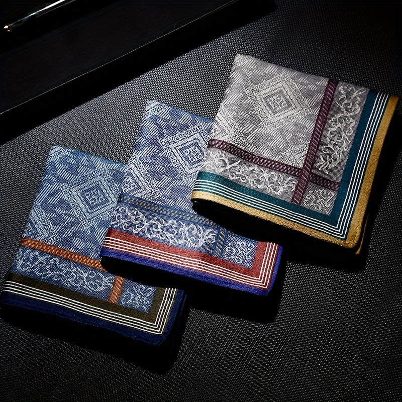Men's Soft Sweat Absorption Thick Jacquard Handkerchief