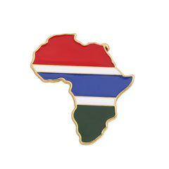 World Map Brooch Africa Angola Ghana Kenya Enamel Pin Backpack Gift