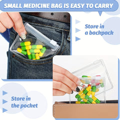 Reusable Medicine Storage Bags Set Zipper Bait Jewelry Self Sealing