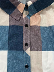 Plaid Print Long Sleeve Button Up Shirt
