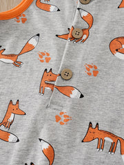 Baby Boys Fox Print Sleeveless Romper Jumpsuit