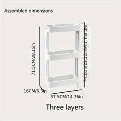 1pc Standing Storage Rack Living Room Kitchen Storage Rack Movable Storage Rack