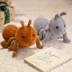 Ant Crawling Animal Plush Toy Durable Soft Realistic Cartoon Grey Brown