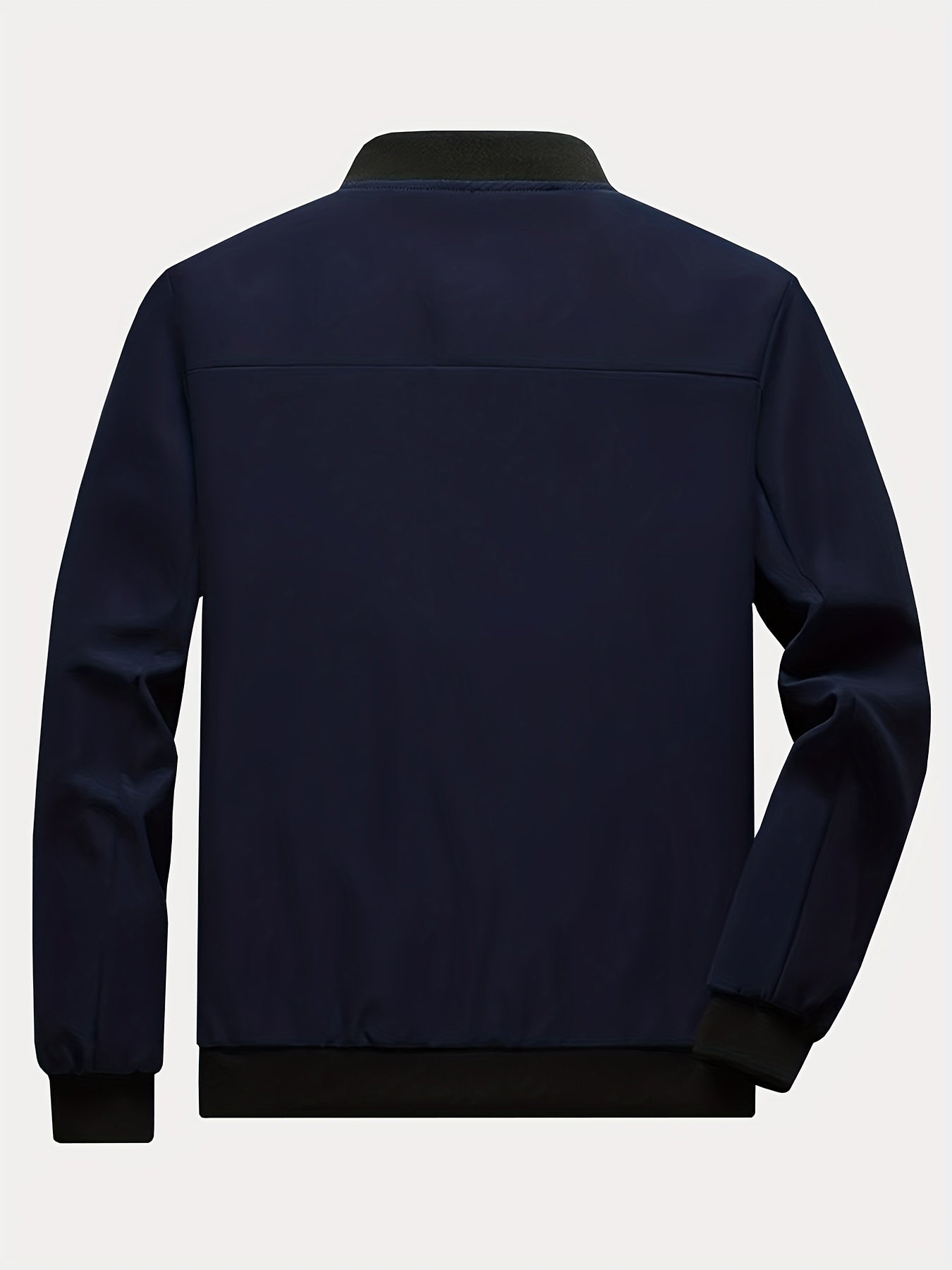 Men's Sherpa Lined Stand Collar Jacket with Zipper